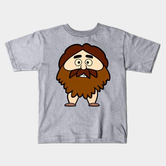 Cave Man Kids T-Shirt by AlienMirror